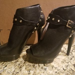 Michael Kors black leather booties